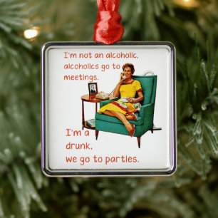 SlipperyJoe socialising drinking party vintage wom Metal Ornament