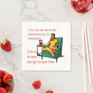SlipperyJoe socialising drinking party vintage wom Napkin