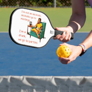 SlipperyJoe socialising drinking party vintage wom Pickleball Paddle