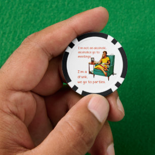SlipperyJoe socialising drinking party vintage wom Poker Chips