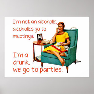 SlipperyJoe socialising drinking party vintage wom Poster