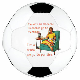 SlipperyJoe socialising drinking party vintage wom Soccer Ball