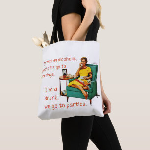 SlipperyJoe socialising drinking party vintage wom Tote Bag