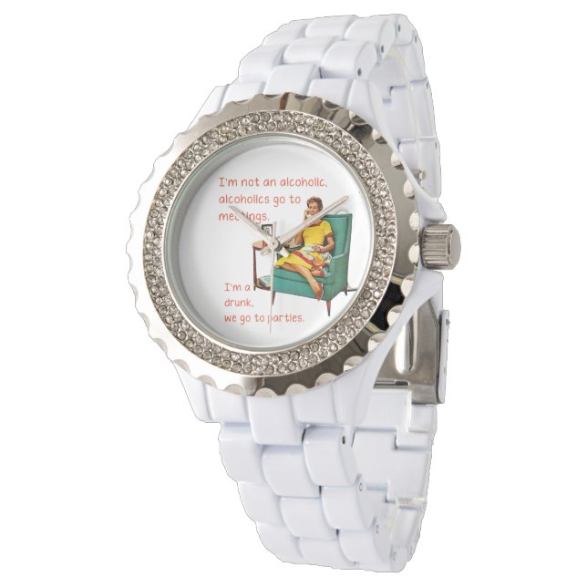 SlipperyJoe socialising drinking party vintage wom Watch (Angled)