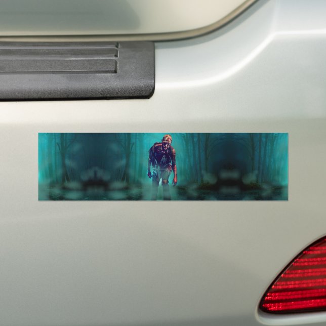 SlipperyJoe terrifying zombie figure isolated omin Bumper Sticker (On Car)