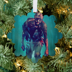 SlipperyJoe terrifying zombie figure isolated omin Tree Decoration Card