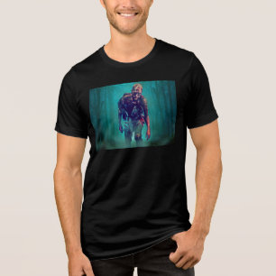 SlipperyJoe terrifying zombie figure isolated omin Tri-Blend Shirt