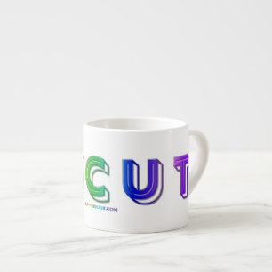SlipperyJoe uncut vibrant lively neon rainbow ener Espresso Cup