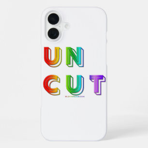 SlipperyJoe uncut vibrant lively neon rainbow ener iPhone 16 Plus Case