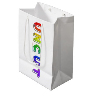 SlipperyJoe uncut vibrant lively neon rainbow ener Medium Gift Bag