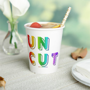 SlipperyJoe uncut vibrant lively neon rainbow ener Paper Cups
