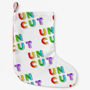 SlipperyJoe uncut vibrant lively neon rainbow ener Small Christmas Stocking