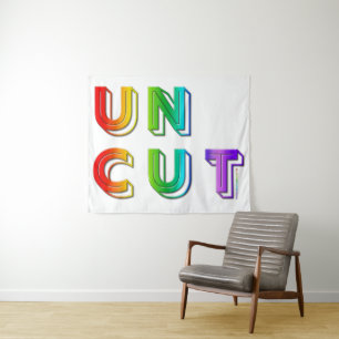 SlipperyJoe uncut vibrant lively neon rainbow ener Tapestry