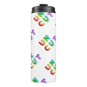 SlipperyJoe uncut vibrant lively neon rainbow ener Thermal Tumbler