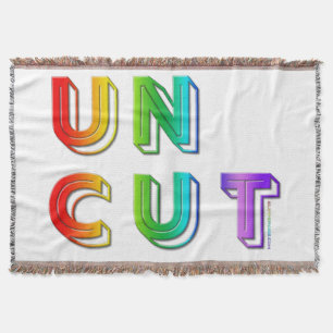 SlipperyJoe uncut vibrant lively neon rainbow ener Throw Blanket