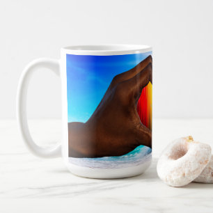 SlipperyJoe vivid rainbow gradient heart interraci Coffee Mug