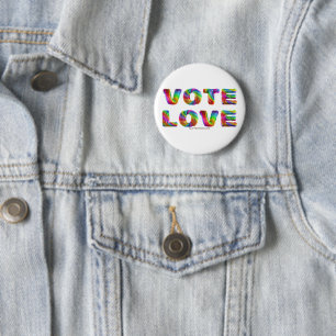 SlipperyJoe vote love equality rainbow-coloured fu 6 Cm Round Badge