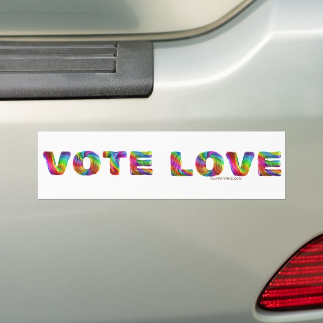 SlipperyJoe vote love equality rainbow-coloured fu Bumper Sticker (On Car)
