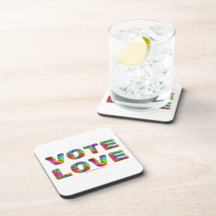 SlipperyJoe vote love equality rainbow-coloured fu Coaster