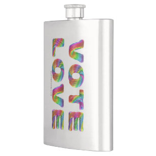 SlipperyJoe vote love equality rainbow-coloured fu Hip Flask