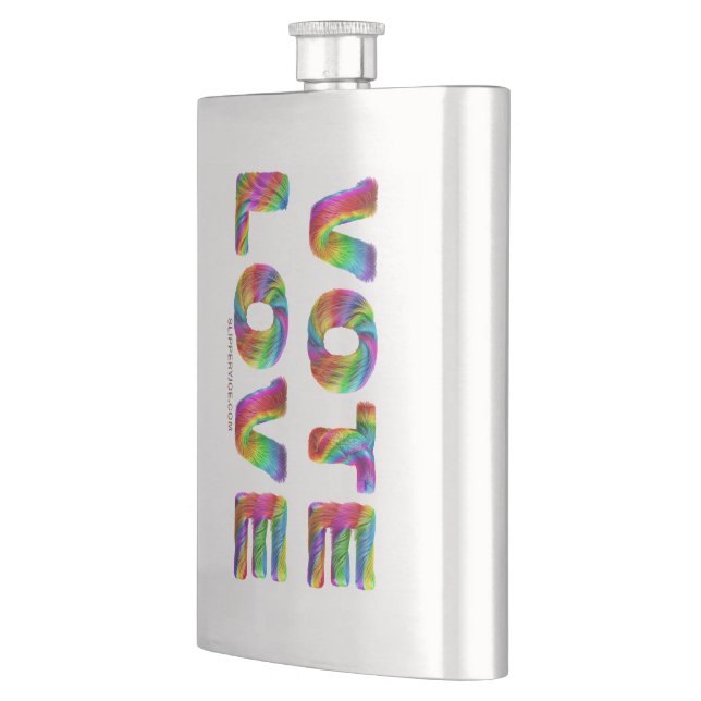 SlipperyJoe vote love equality rainbow-coloured fu Hip Flask (Left)