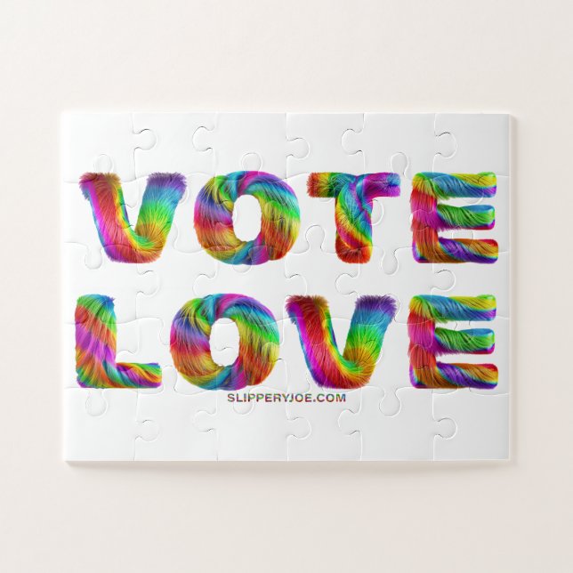 SlipperyJoe vote love equality rainbow-coloured fu Jigsaw Puzzle (Horizontal)