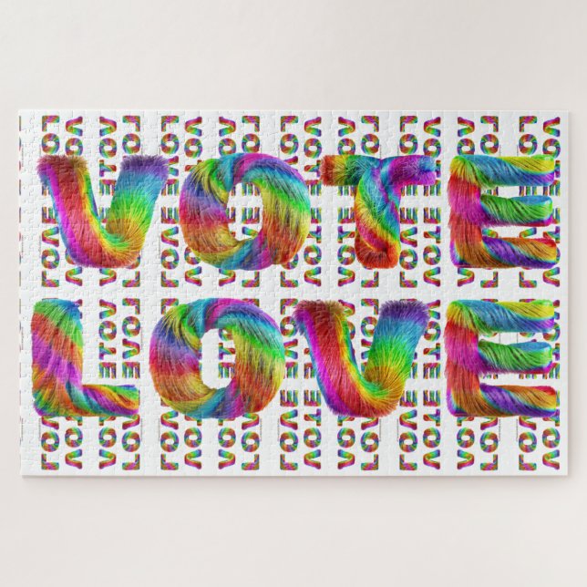 SlipperyJoe vote love equality rainbow-coloured fu Jigsaw Puzzle (Horizontal)