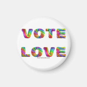 SlipperyJoe vote love equality rainbow-coloured fu Magnet