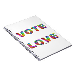 SlipperyJoe vote love equality rainbow-coloured fu Notebook