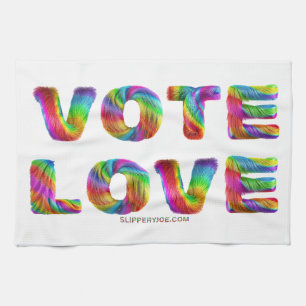 SlipperyJoe vote love equality rainbow-coloured fu Tea Towel