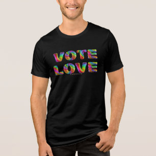 SlipperyJoe vote love equality rainbow-coloured fu Tri-Blend Shirt