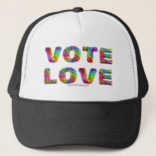 SlipperyJoe vote love equality rainbow-coloured fu Trucker Hat