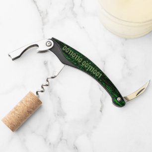 SlipperyJoe's 69 binary code vibrant green compute Corkscrew