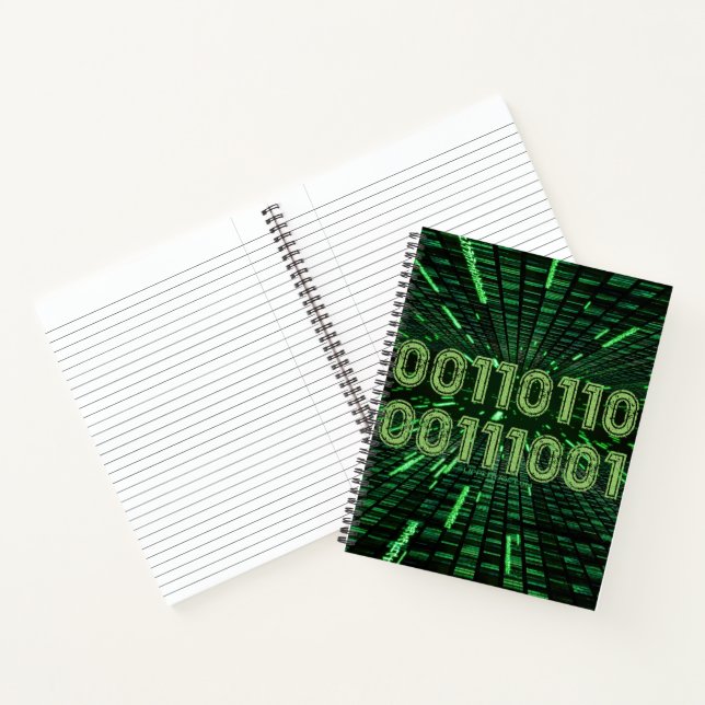 SlipperyJoe's 69 binary code vibrant green compute Notebook (Inside)
