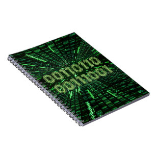 SlipperyJoe's 69 binary code vibrant green compute Notebook