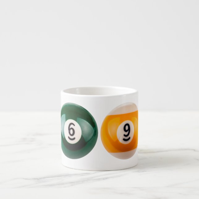 SlipperyJoe's 69 hard pool table two billiard ball Espresso Cup (Front)