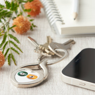 SlipperyJoe's 69 hard pool table two billiard ball Key Ring