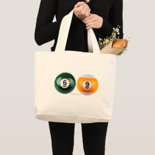 SlipperyJoe's 69 hard pool table two billiard ball Large Tote Bag