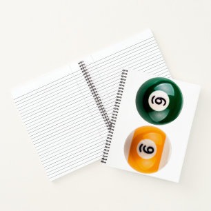 SlipperyJoe's 69 hard pool table two billiard ball Notebook