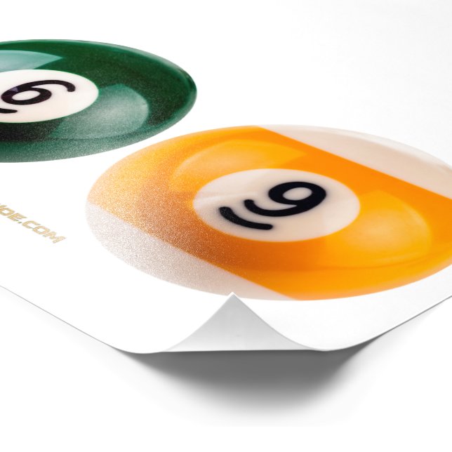 SlipperyJoe's 69 hard pool table two billiard ball Photo Print (Corner)