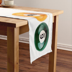 SlipperyJoe's 69 hard pool table two billiard ball Short Table Runner