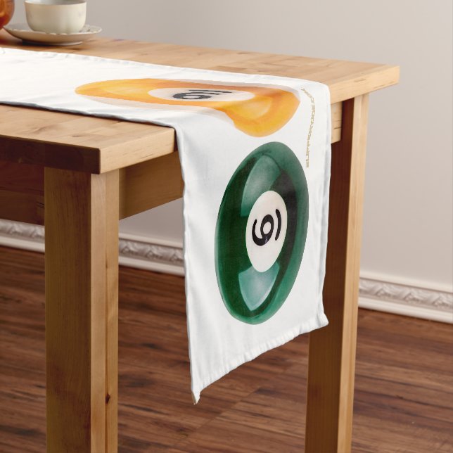 SlipperyJoe's 69 hard pool table two billiard ball Short Table Runner (In Situ)