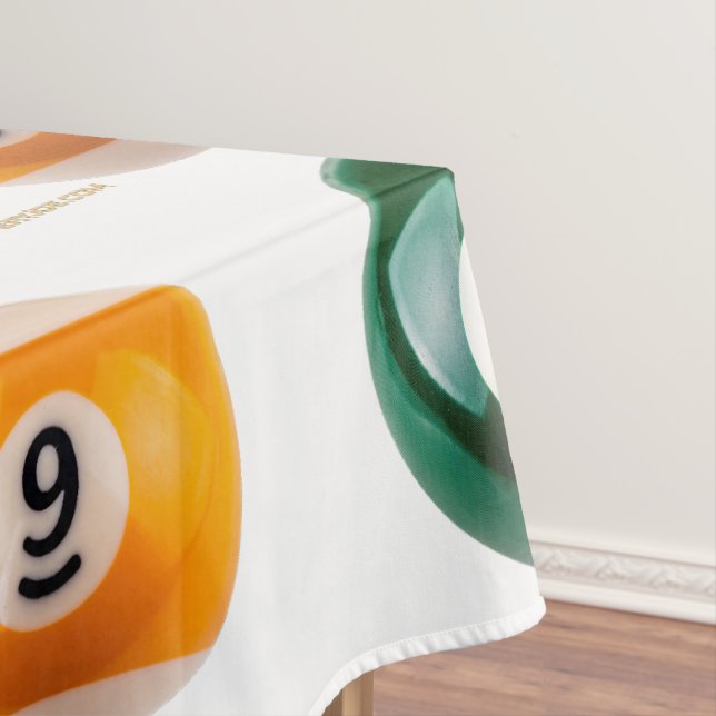 SlipperyJoe's 69 hard pool table two billiard ball Tablecloth (In Situ)