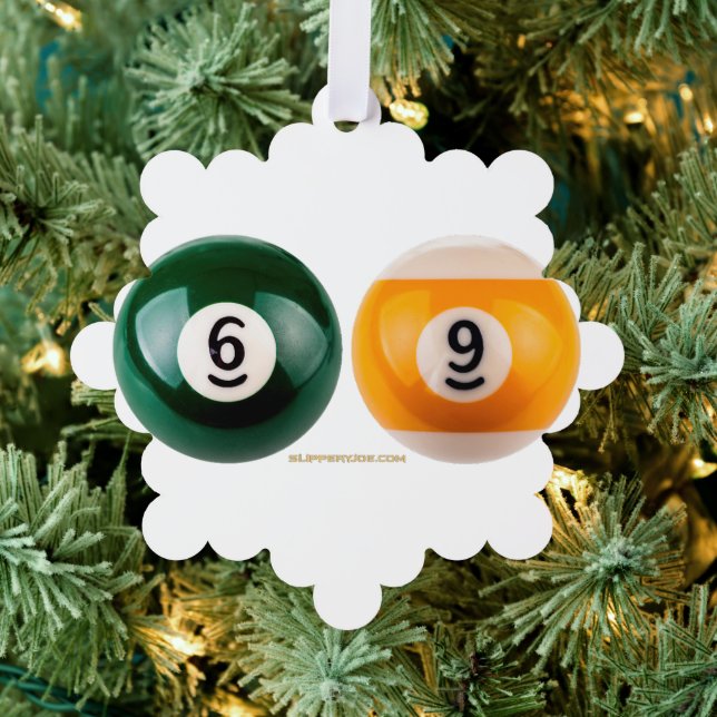 SlipperyJoe's 69 hard pool table two billiard ball Tree Decoration Card (Insitu (Tree))