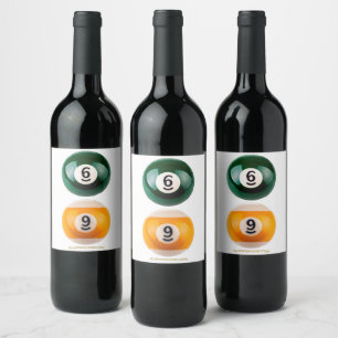 SlipperyJoe's 69 hard pool table two billiard ball Wine Label