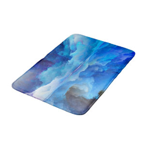 SlipperyJoe's abstract cloud artwork colourful sur Bath Mat