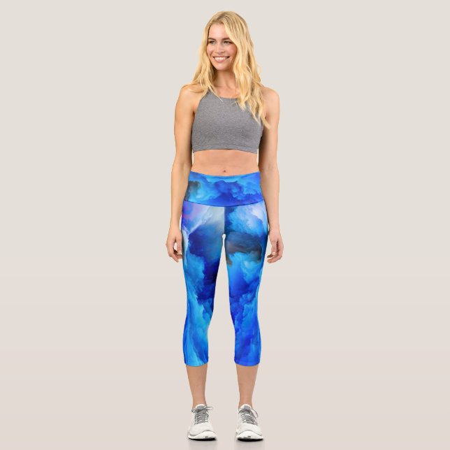 SlipperyJoe's abstract cloud artwork colourful sur Capri Leggings (Front)