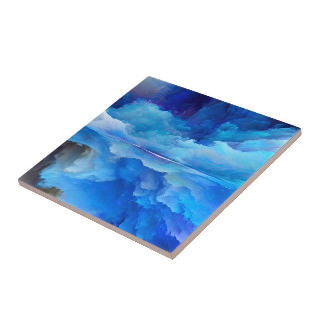 SlipperyJoe's abstract cloud artwork colourful sur Ceramic Tile (Side)