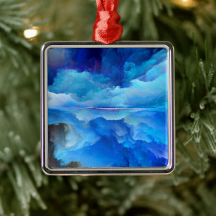 SlipperyJoe's abstract cloud artwork colourful sur Metal Ornament