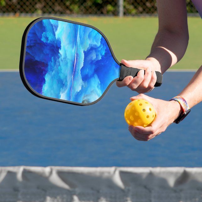 SlipperyJoe's abstract cloud artwork colourful sur Pickleball Paddle (Insitu)